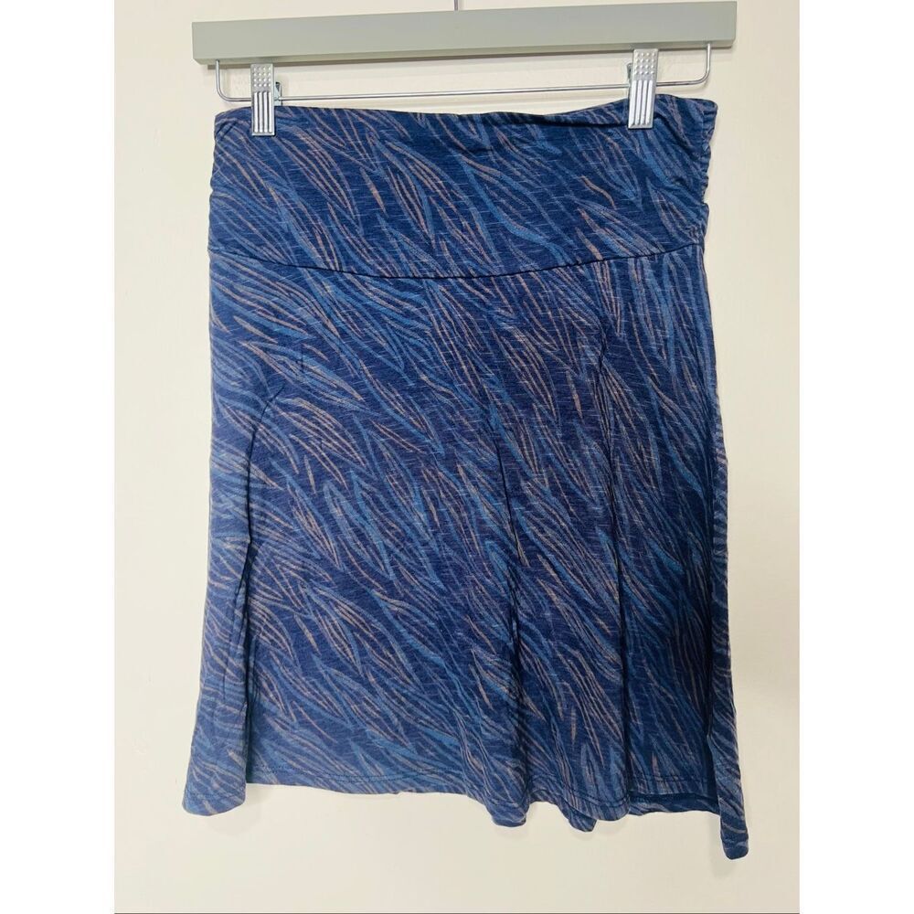 Horny Toad Blue Brown Leaf like pattern skirt Sz XS